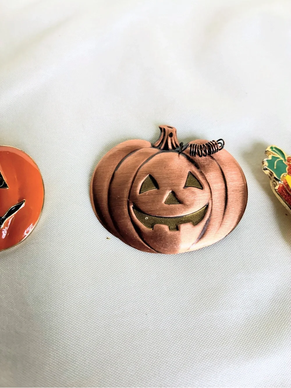 Halloween Pumpkin Pin Lot - Orange, Copper, Black